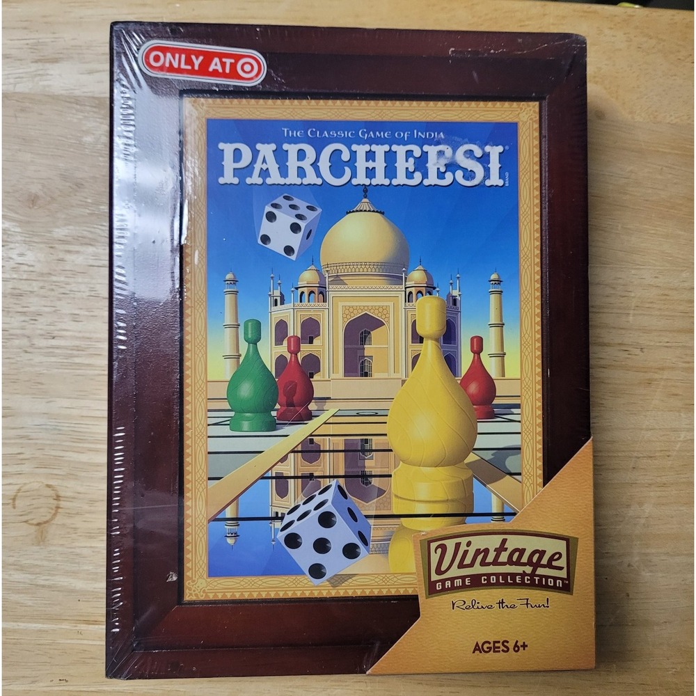 NEW Parcheesi Vintage Wooden Bookshelf Edition Board Game of India - SEALED